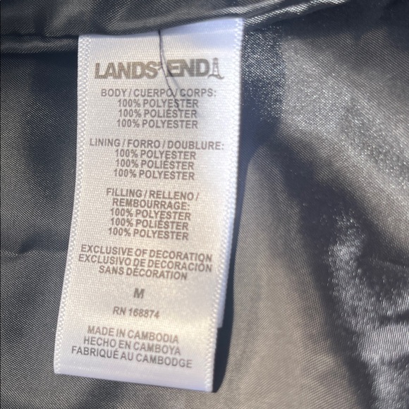 Lands' End Women's Quilted Puffer Jacket - Gray medium NWT - Picture 9 of 15